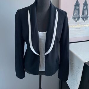 Black and White Knit Blazer